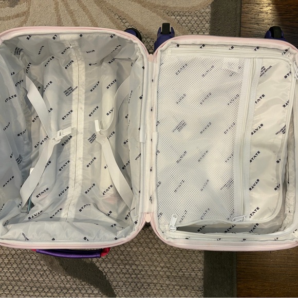 State Mini Logan Pink and Purple Rolling Suitcase - Picture 11 of 14